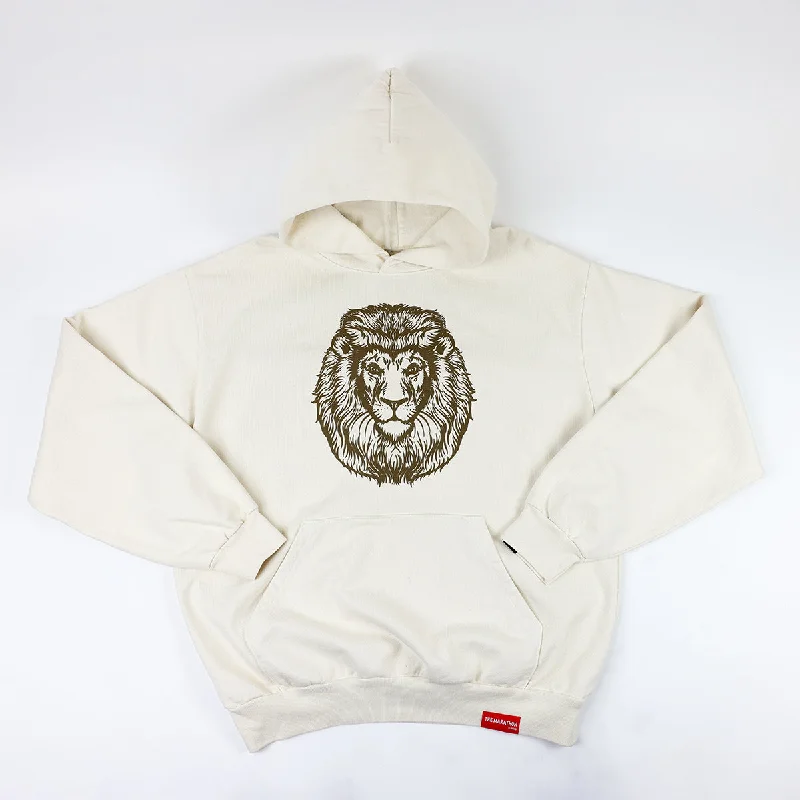 Vintage Lion Hoodie - Bone/Gold