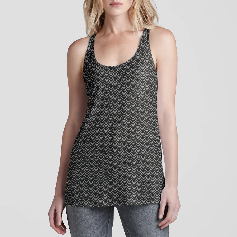 Black Waves Racerback Tank Top