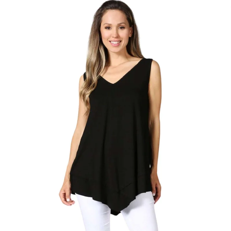 Always Flattering Sleeveless Tunic in Black Made in USA