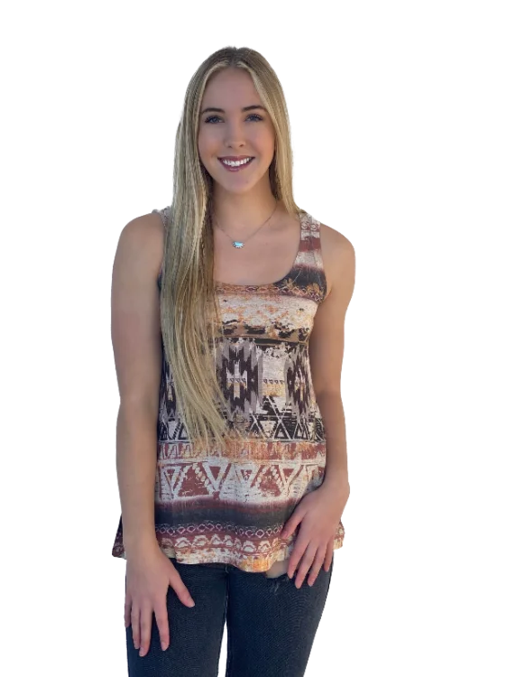 Liberty Wear Collection Tops: Tank Earthtone Tribal