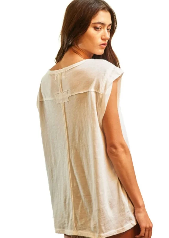 So Slouchy Cotton Muscle Sleeve Top Made in USA