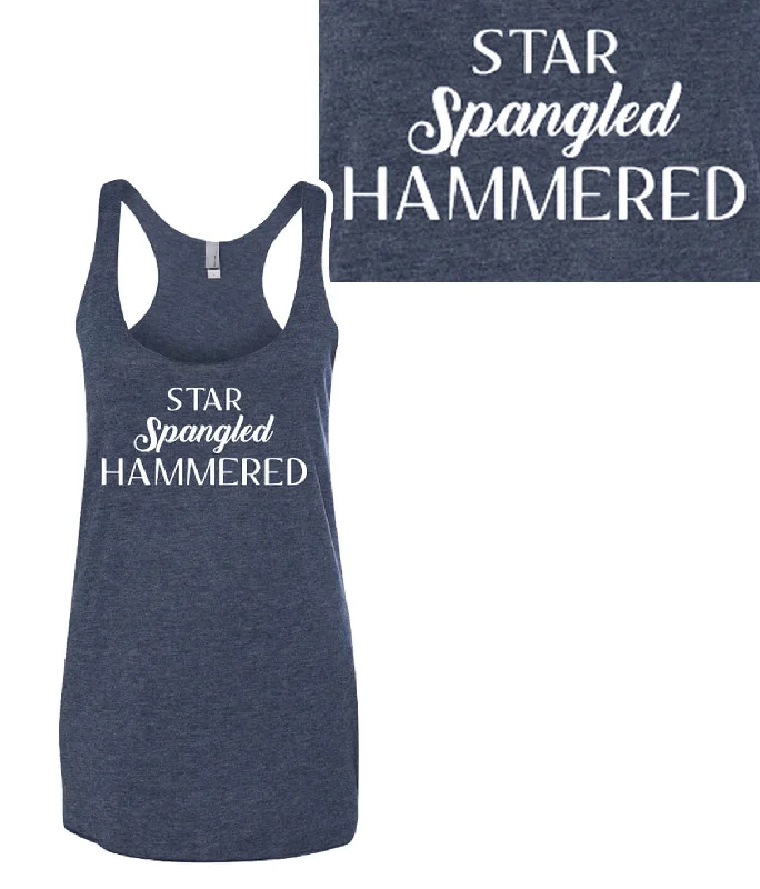 Star Spangled Hammered - Blue Or Gray Next Level Women's Tank Top