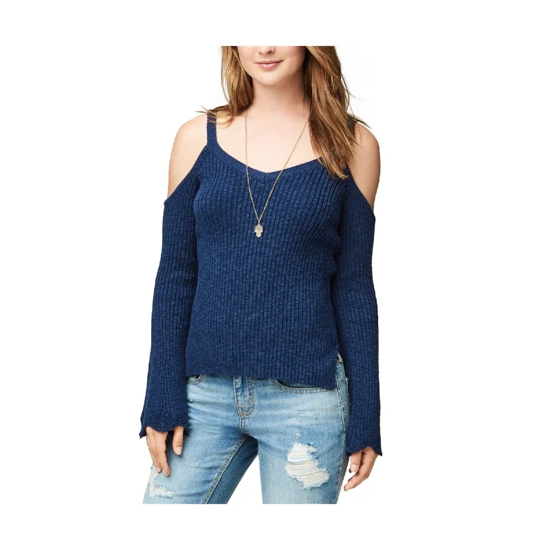 Aeropostale Womens Cold Shoulder Textured Pullover Sweater