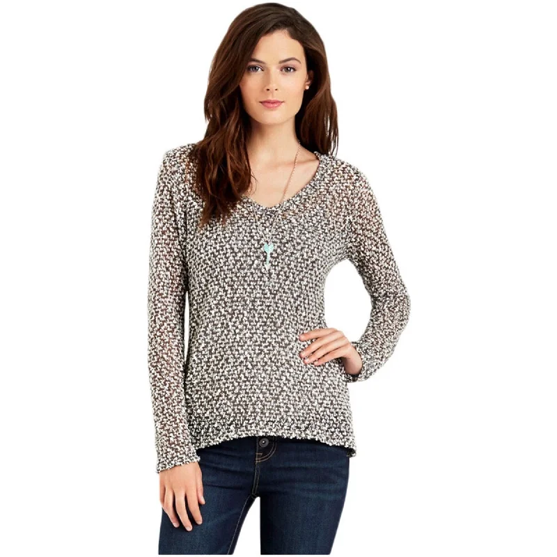 Aeropostale Womens Sheer Textured Pullover Sweater