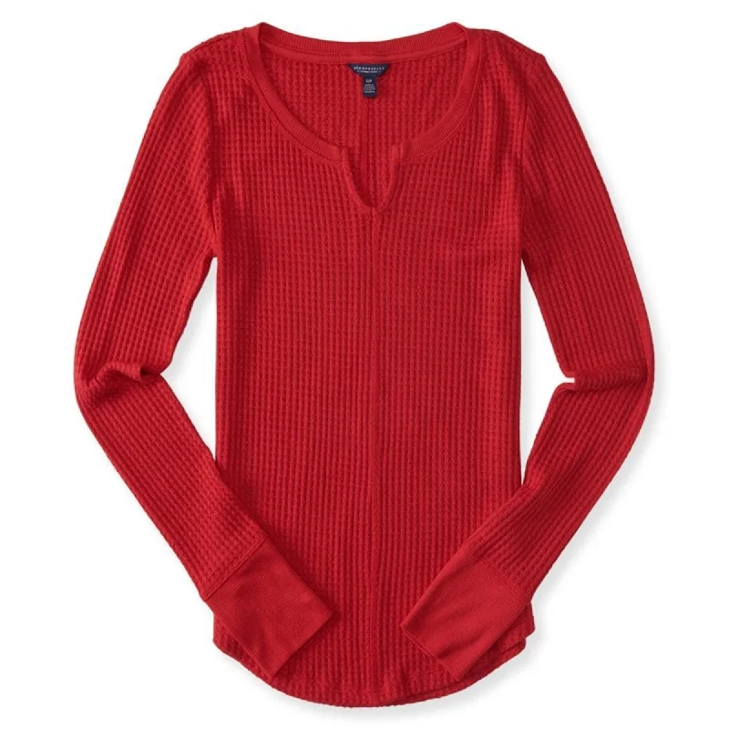 Aeropostale Womens Waffle-Knit Pullover Sweater