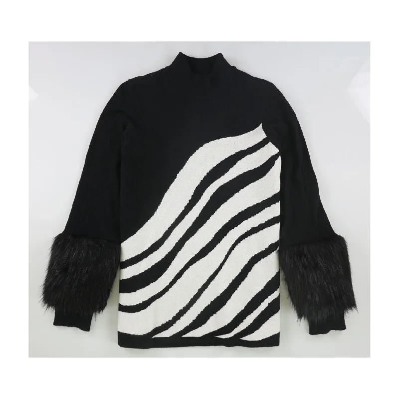 Alfani Womens Zebra Print Pullover Sweater