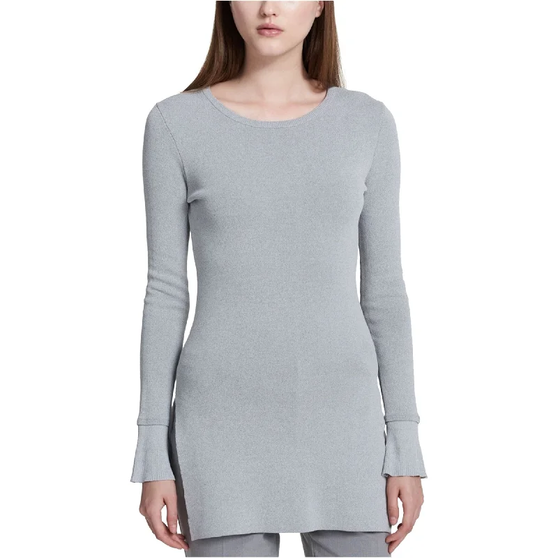 Calvin Klein Womens Flare Sleeve Pullover Sweater, Grey, Medium