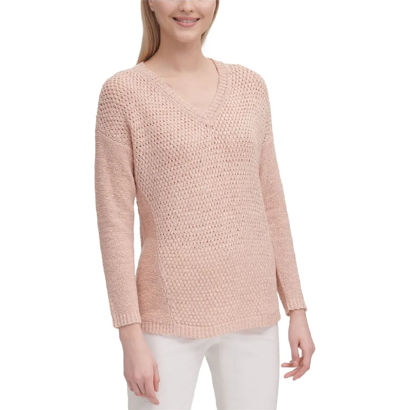 Calvin Klein Womens Open Stitch Pullover Sweater