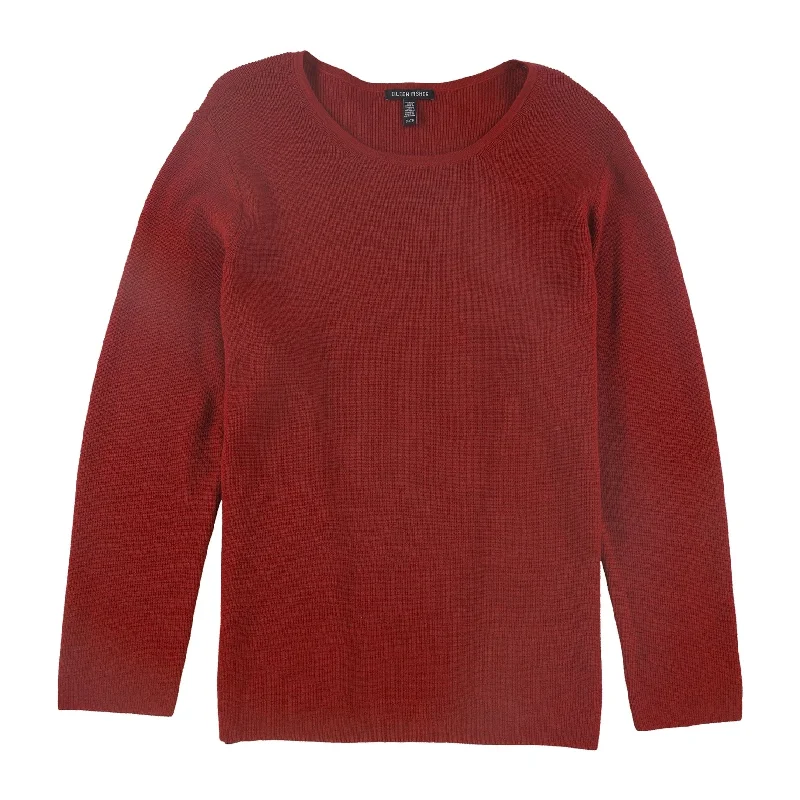 Eileen Fisher Womens Solid Pullover Sweater, Red, X-Small