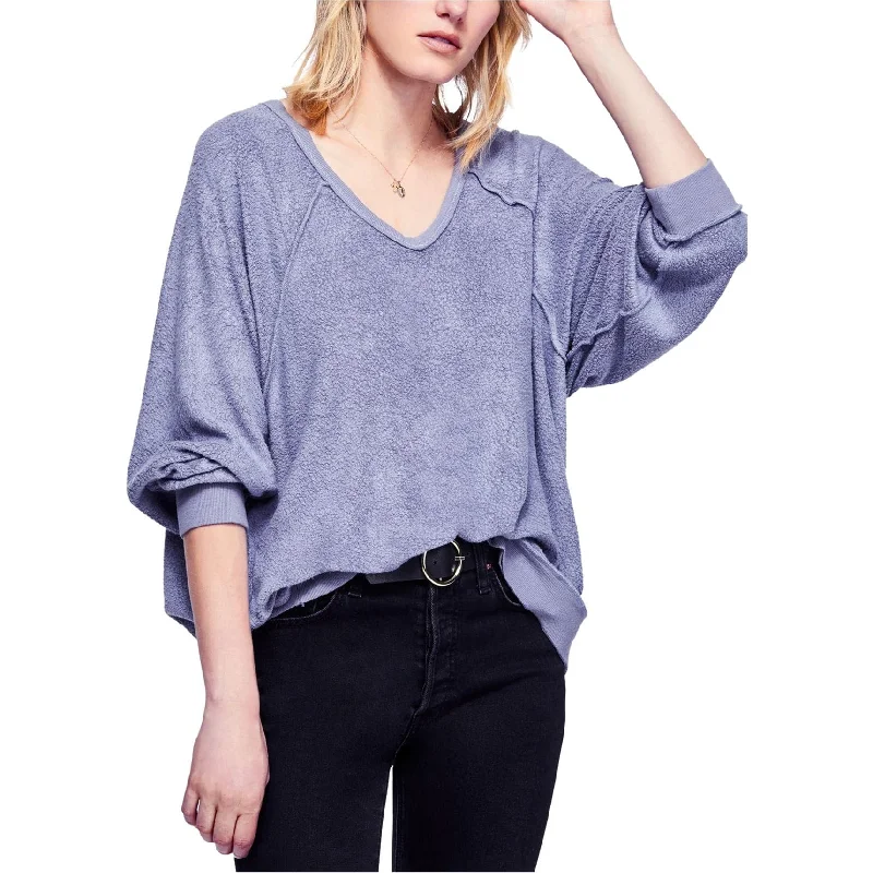 Free People Womens Take It Off Textured Pullover Sweater