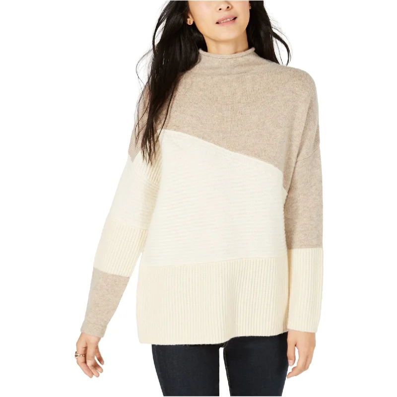 French Connection Womens Coloblocked Pullover Sweater, Beige, X-Small