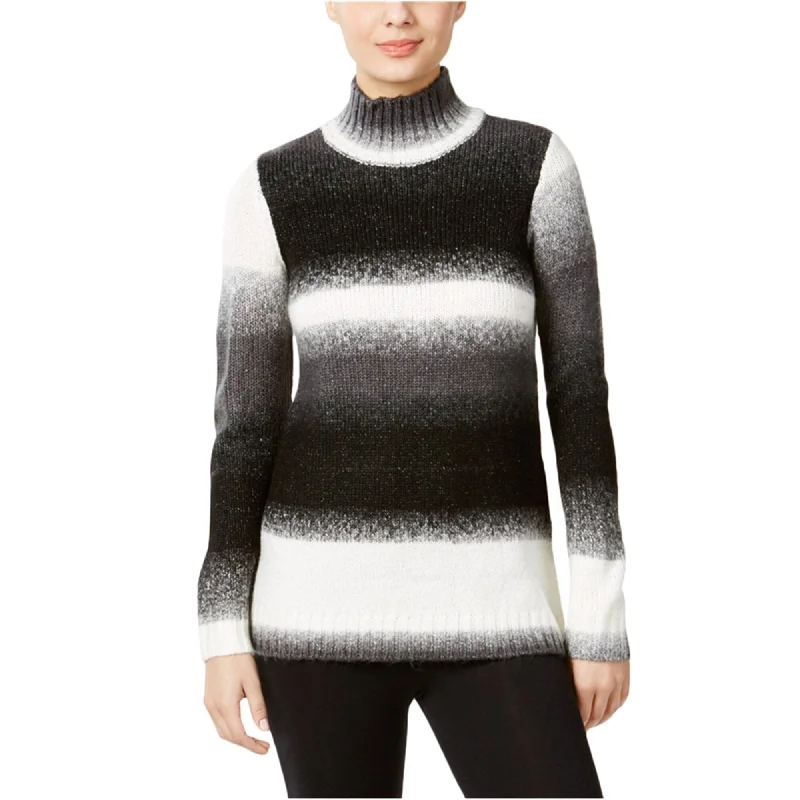 G.H. Bass & Co. Womens Striped Pullover Sweater, Black, X-Small