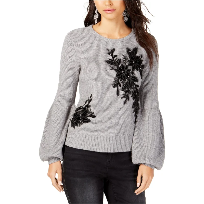 I-N-C Womens Balloon Sleeve Pullover Sweater, Grey, Small