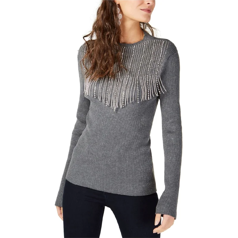 I-N-C Womens Embellished Fringe Pullover Sweater