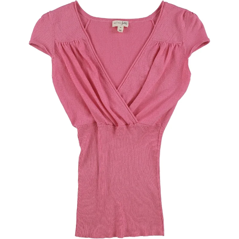 maison Jules Womens Ribbed Pullover Sweater, Pink, X-Small