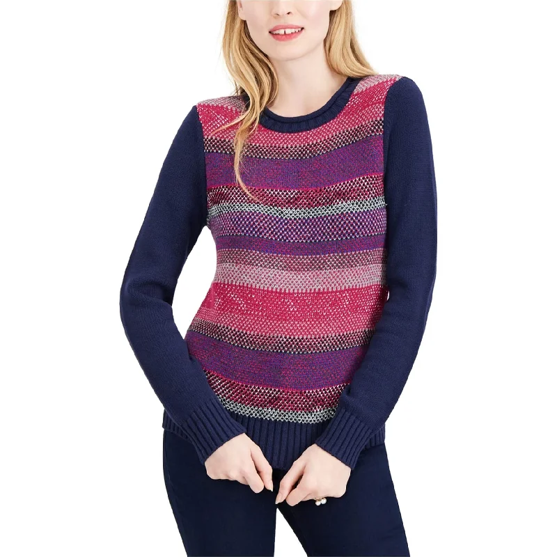 Maison Jules Womens Striped Pullover Sweater