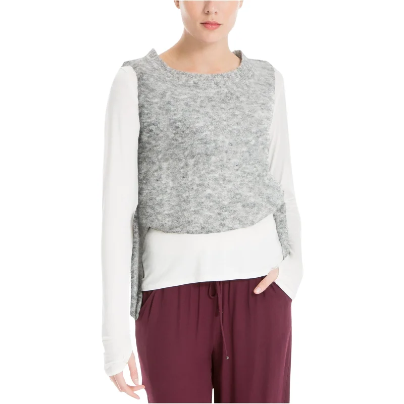 Max Studio London Womens Cropped Side-Tie Pullover Sweater