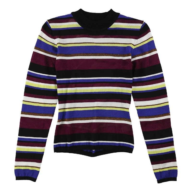 Rachel Roy Womens Back Cut Out Striped Pullover Sweater