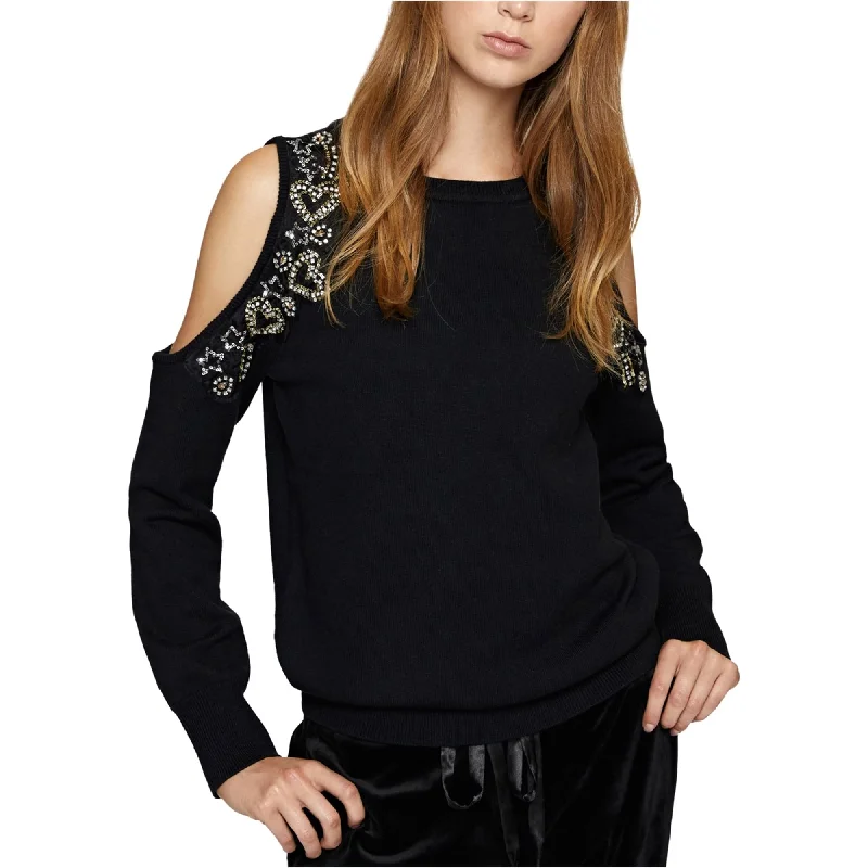 Sanctuary Clothing Womens Embellished Pullover Sweater, Black, X-Small