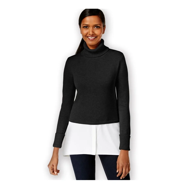 Style & Co. Womens Layered-Look Turtleneck Pullover Sweater