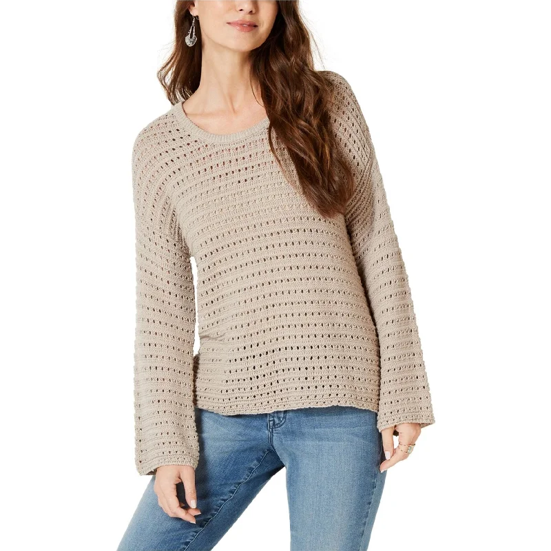 Style & Co. Womens Pointelle Pullover Sweater, Beige, X-Large