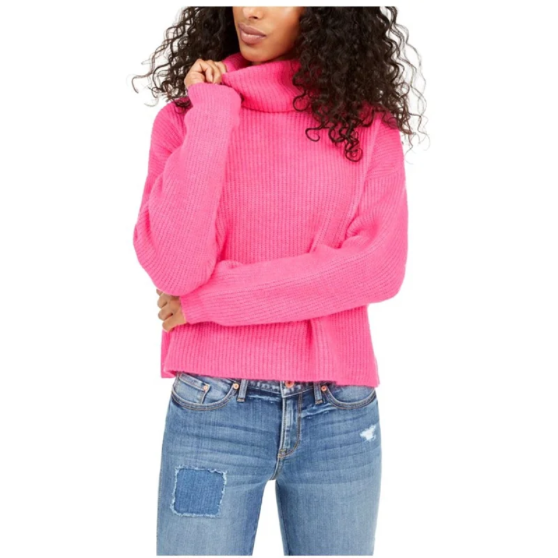 SUN MOON Womens Ribbed Pullover Sweater, Pink, Small