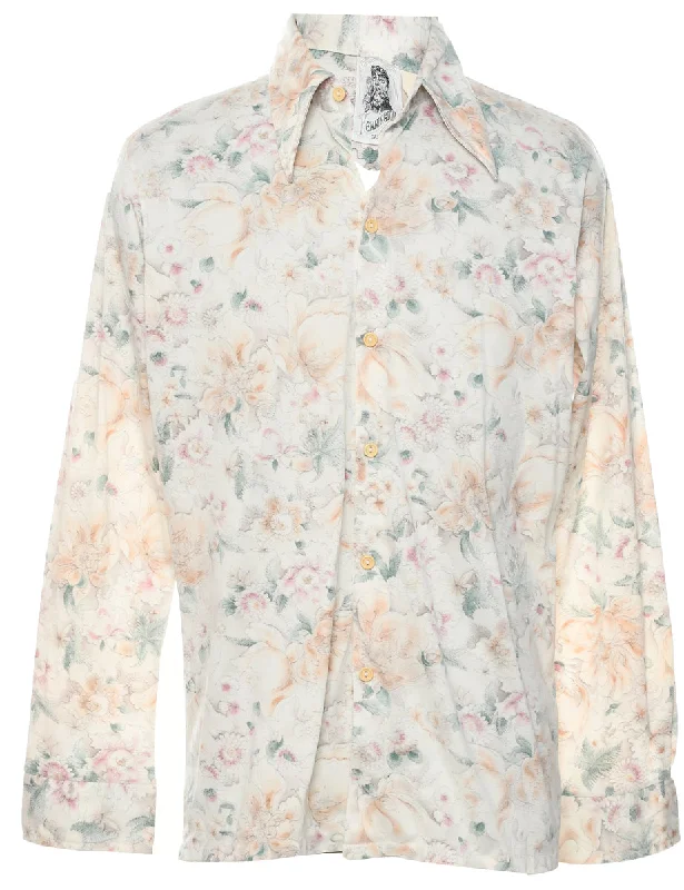 1970s Floral Shirt - L