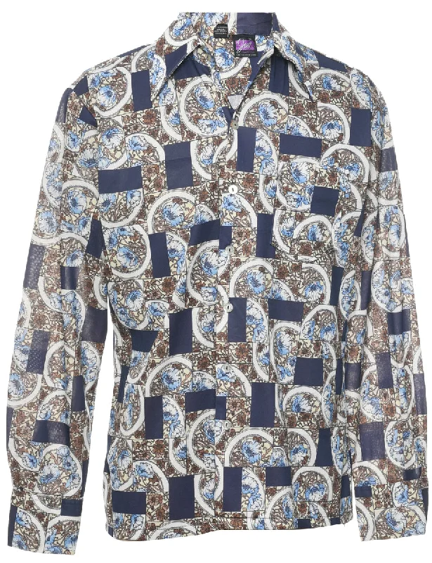 1970s Floral Shirt - M