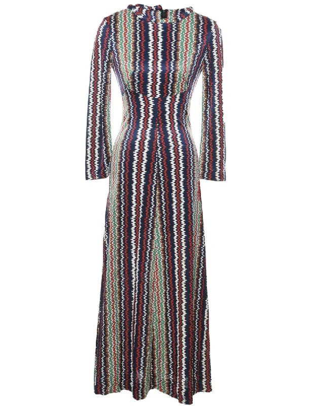 1970s Multi-Colour Maxi Dress - XS