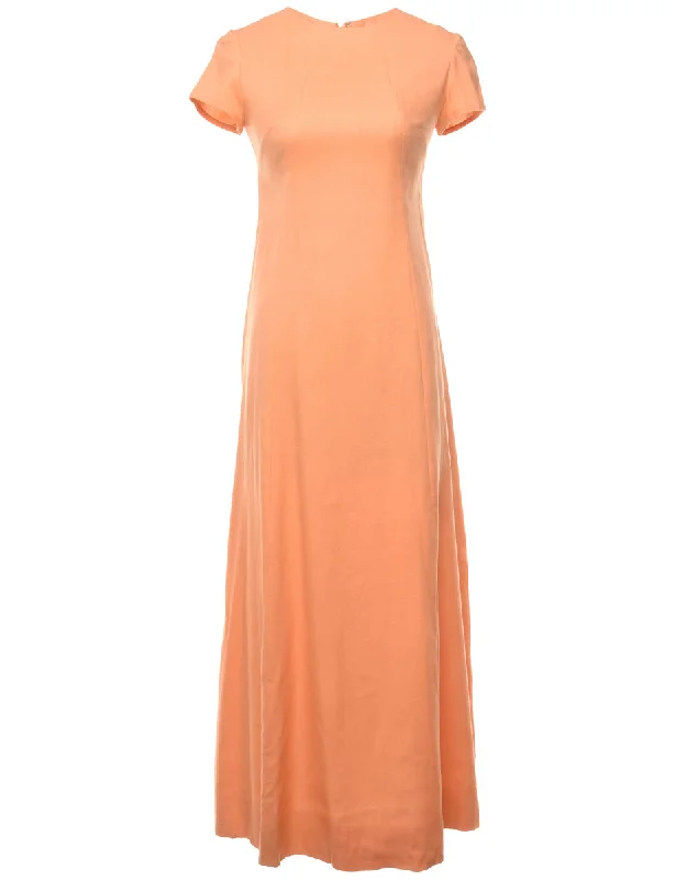 1970s Orange Maxi Dress - XS