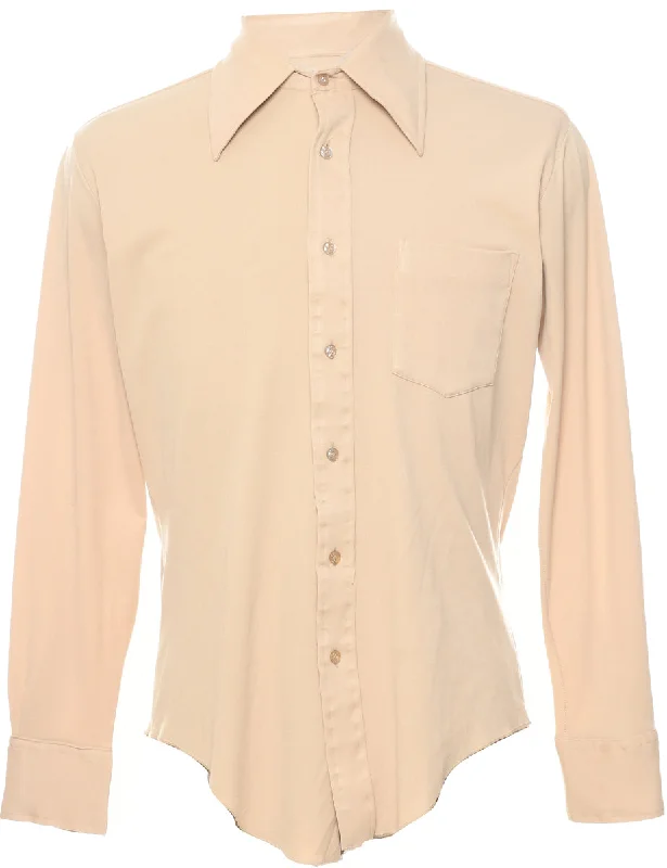 1970s Pale Yellow Shirt - M