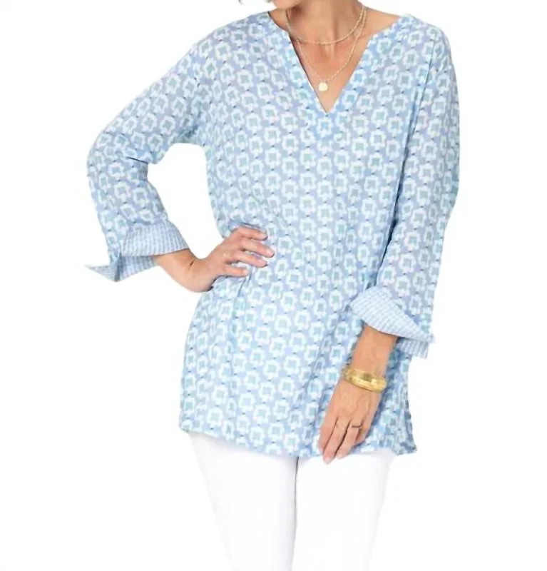 Alexis Blu Cotton Kurta Tunic In Blue