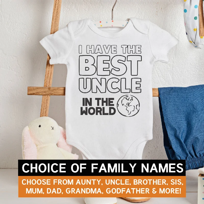 Pick A Family Name - Best Mummy, Auntie, Grandad and more In The World - Baby Bodysuit