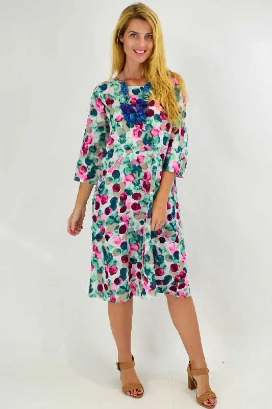 Confetti Cotton Blend Tunic Dress with Pockets