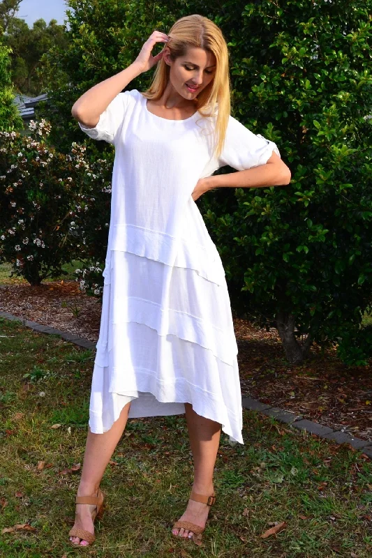 Long Linen Layered Laura Tunic Dress