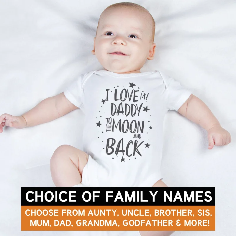 Pick A Family Name - Mummy, Auntie, Grandad and more Moon & Back - Baby Bodysuit