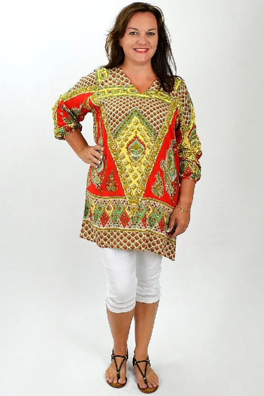 Raj Red Tunic Top