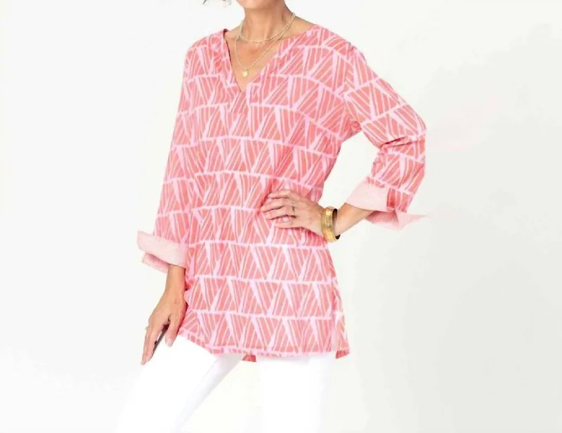 Shyla Blu Cotton Kurta Tunic In Pink