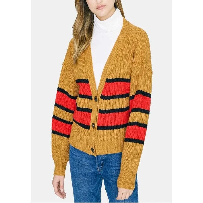 Sanctuary Women's Fall For It Shaker Stitch Cardigan Red Size Large