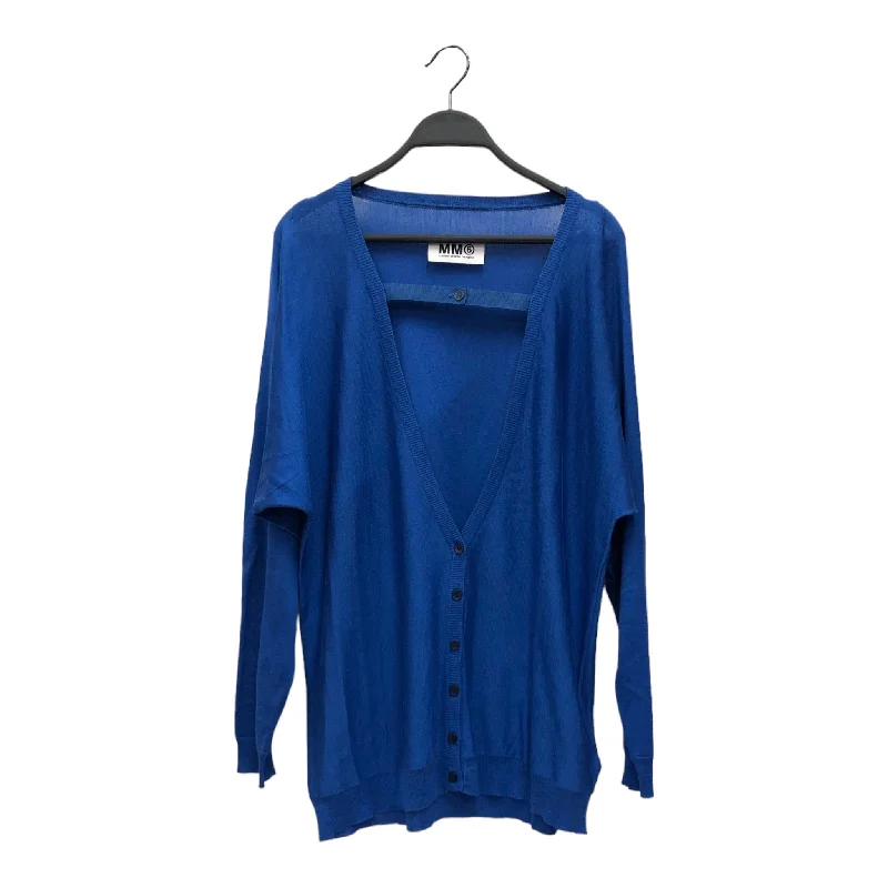 Maison Martin Margiela/Cardigan/M/Silk/BLU/MM6 BUTTON UP STRAP CARDIGAN