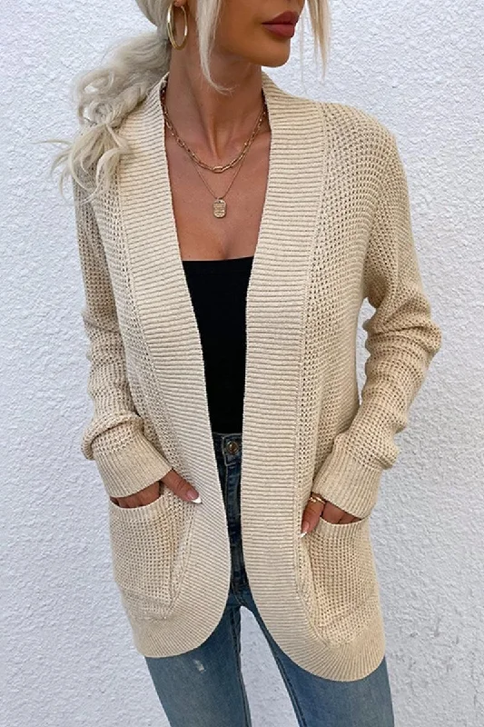 OPEN FRONT SIMPLE BASIC LIGHT CARDIGAN