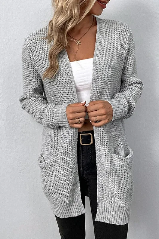 WOMENS KNITTED OPEN FRONT CARDIGAN