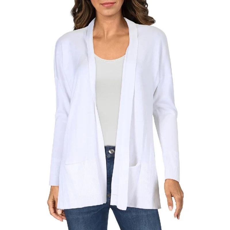 Karen Scott Women's Open-Front Cardigan White Size Large