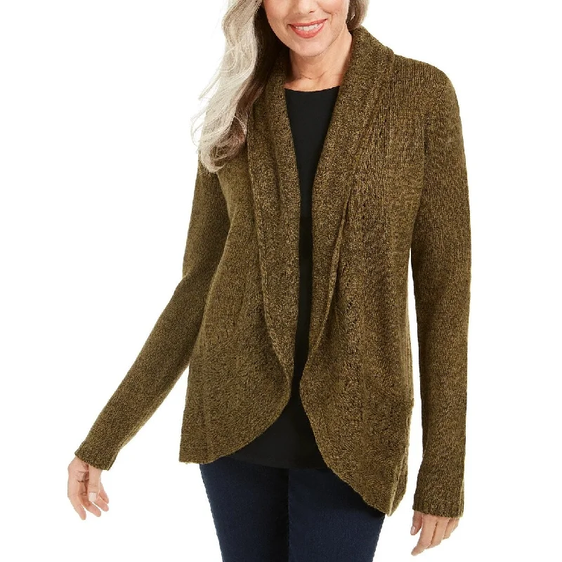 Karen Scott Women's Shawl-Collar Cardigan Green Size Extra Small - X-Small