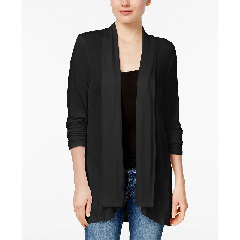 Style & Co Women's Draped High-Low Cardigan Black Size Small