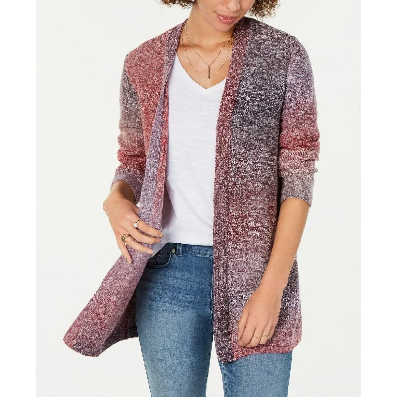 Style & co Women's Ombré Open-Front Cardigan Pink Small